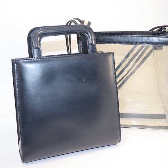 Vintage Gucci Clear PVC Tote with Black Leather Inner Bag Set - Picture 3 of 7